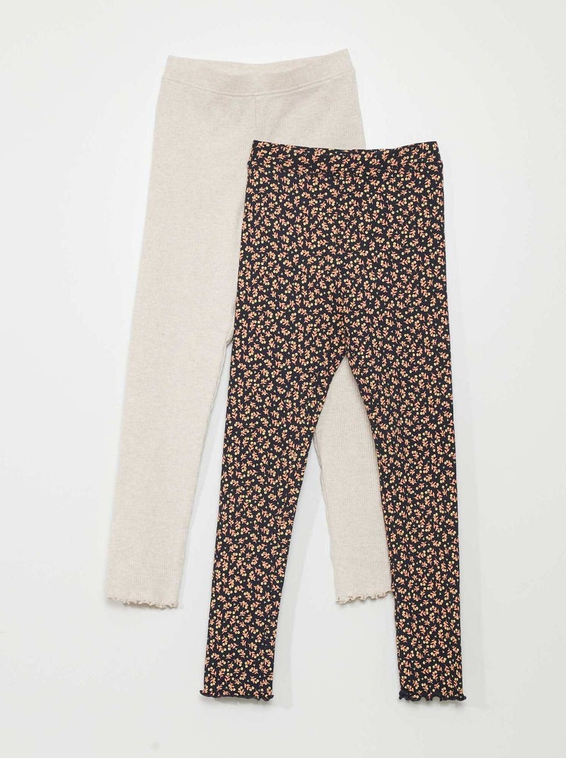 Set di 2 leggings a coste BLU - Kiabi