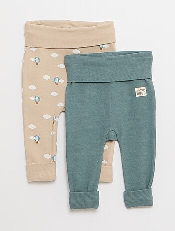 Set di 2 leggings a coste con risvolto - 2 pezzi