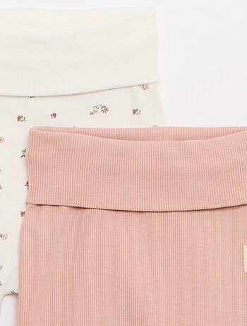 Set di 2 leggings a coste con risvolto - 2 pezzi