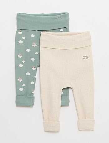 Set di 2 leggings a coste con risvolto - 2 pezzi
