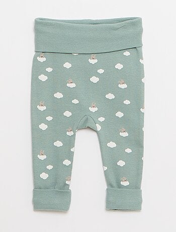Set di 2 leggings a coste con risvolto - 2 pezzi