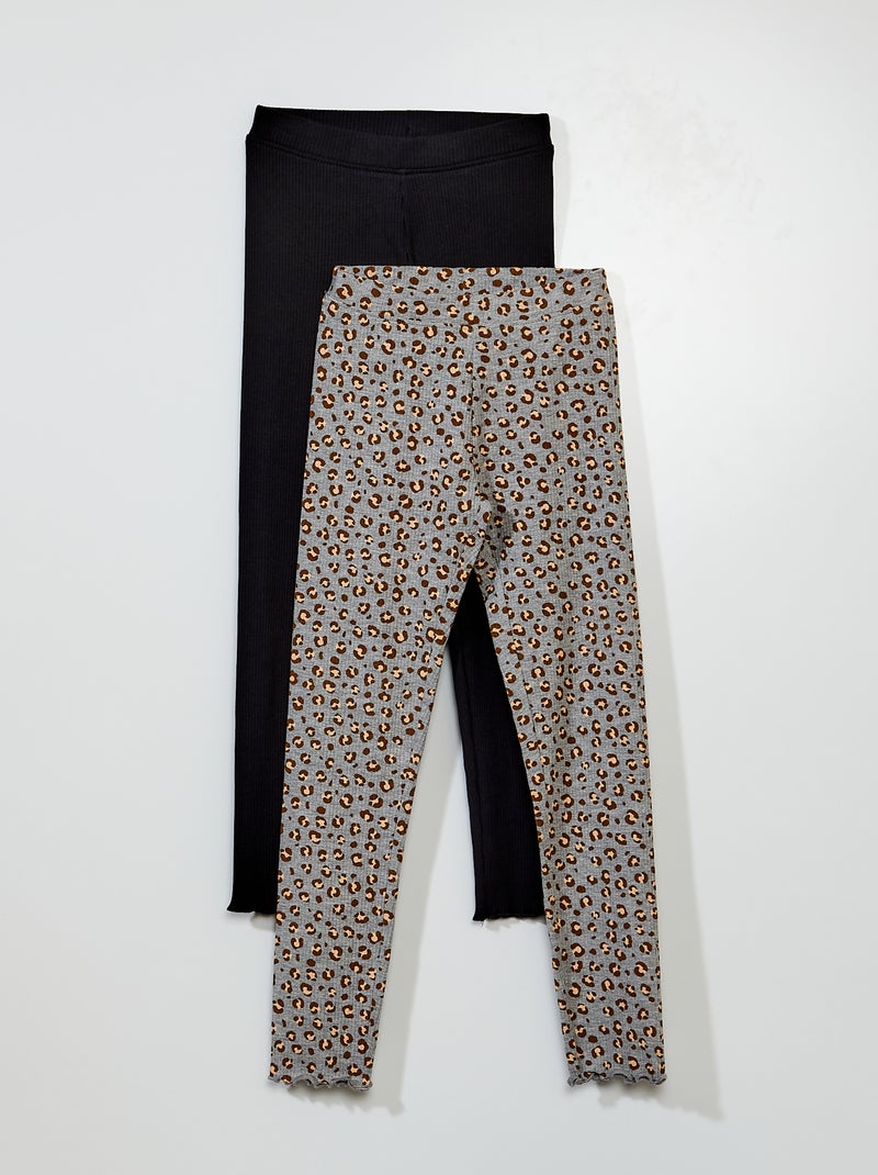 Set di 2 leggings a coste GRIGIO - Kiabi