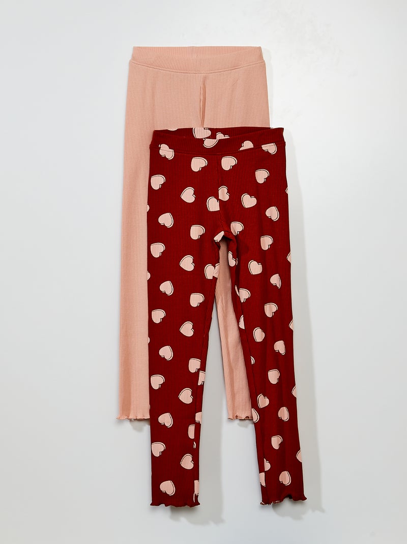 Set di 2 leggings a coste MARRONE - Kiabi