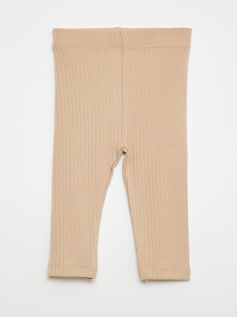 Set di 2 leggings a costine Beige - Kiabi