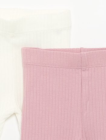 Set di 2 leggings a costine