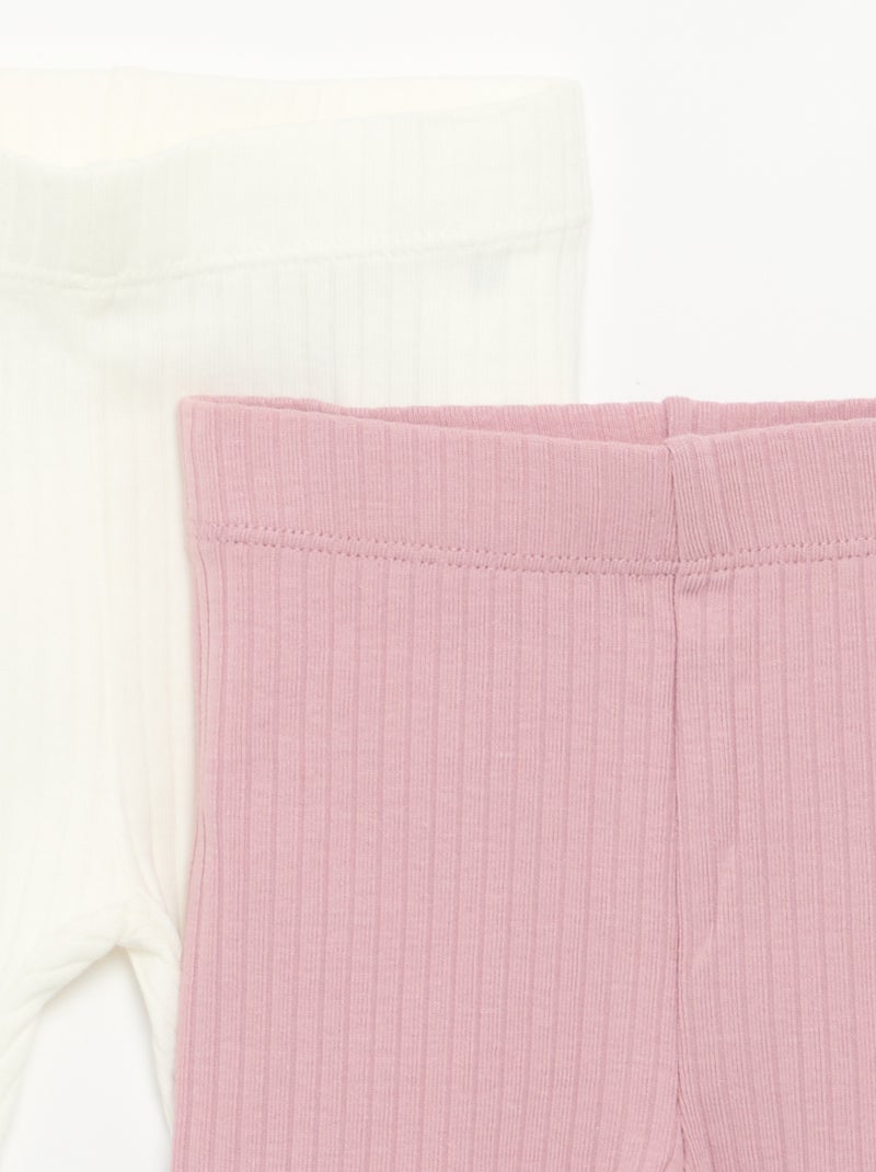 Set di 2 leggings a costine Viola - Kiabi
