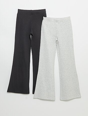 Set di 2 leggings a tinta unita a zampa
