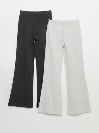 Set di 2 leggings a tinta unita a zampa