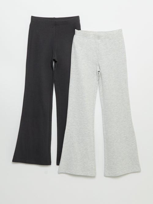 Set di 2 leggings a tinta unita a zampa - Kiabi