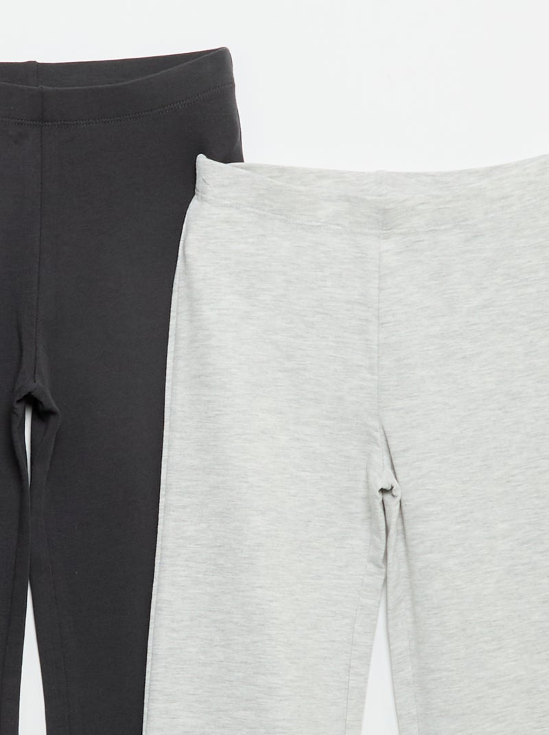 Set di 2 leggings a tinta unita a zampa Grigio - Kiabi