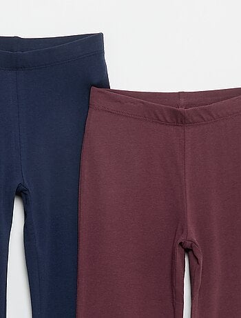 Set di 2 leggings a tinta unita a zampa
