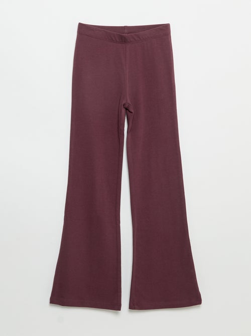 Set di 2 leggings a tinta unita a zampa - Kiabi