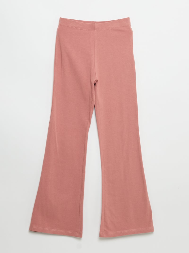 Set di 2 leggings a tinta unita a zampa Rosa - Kiabi