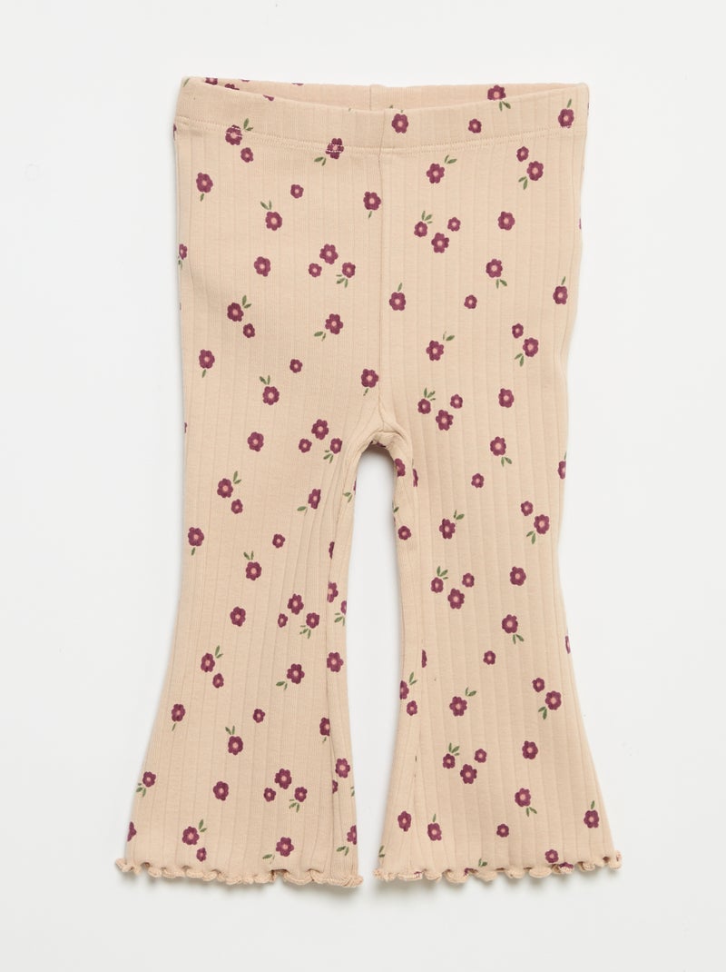 Set di 2 leggings a zampa Beige - Kiabi