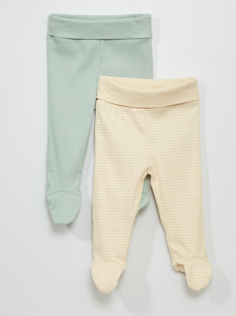 Set di 2 leggings con piedini BIANCO - Kiabi
