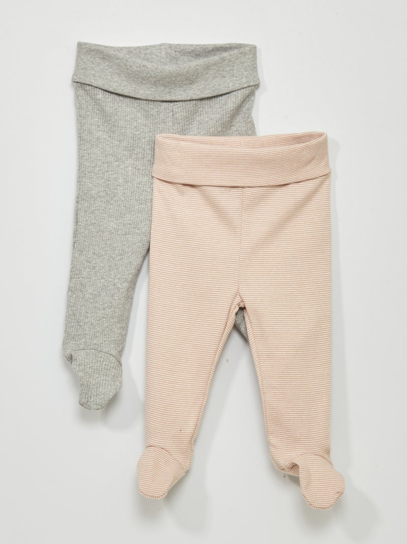 Set di 2 leggings con piedini MARRONE - Kiabi