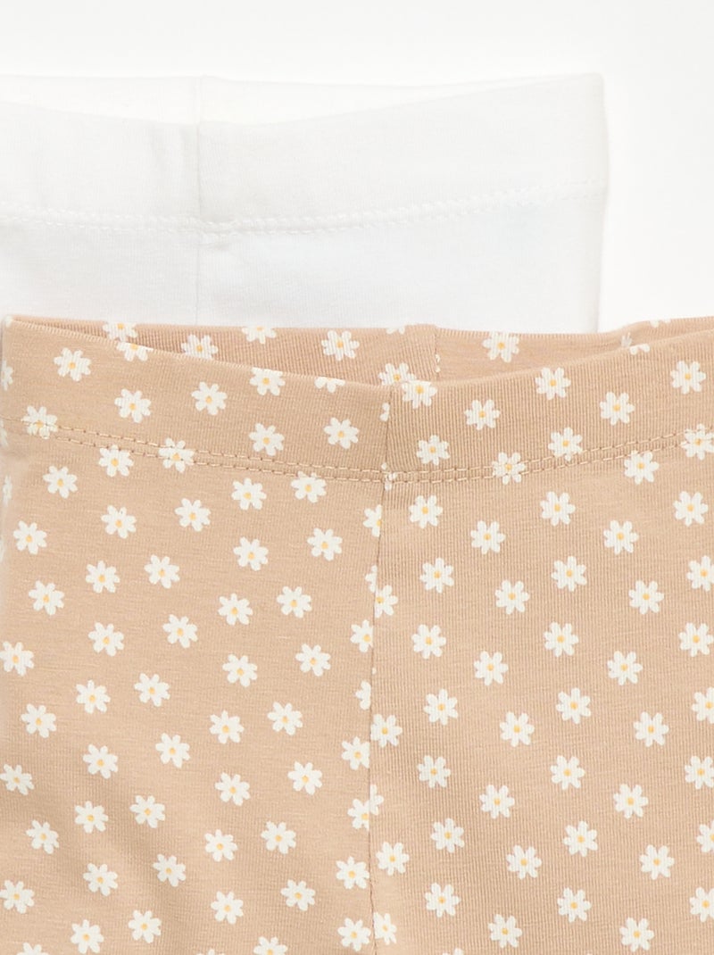 Set di 2 leggings corti Beige - Kiabi