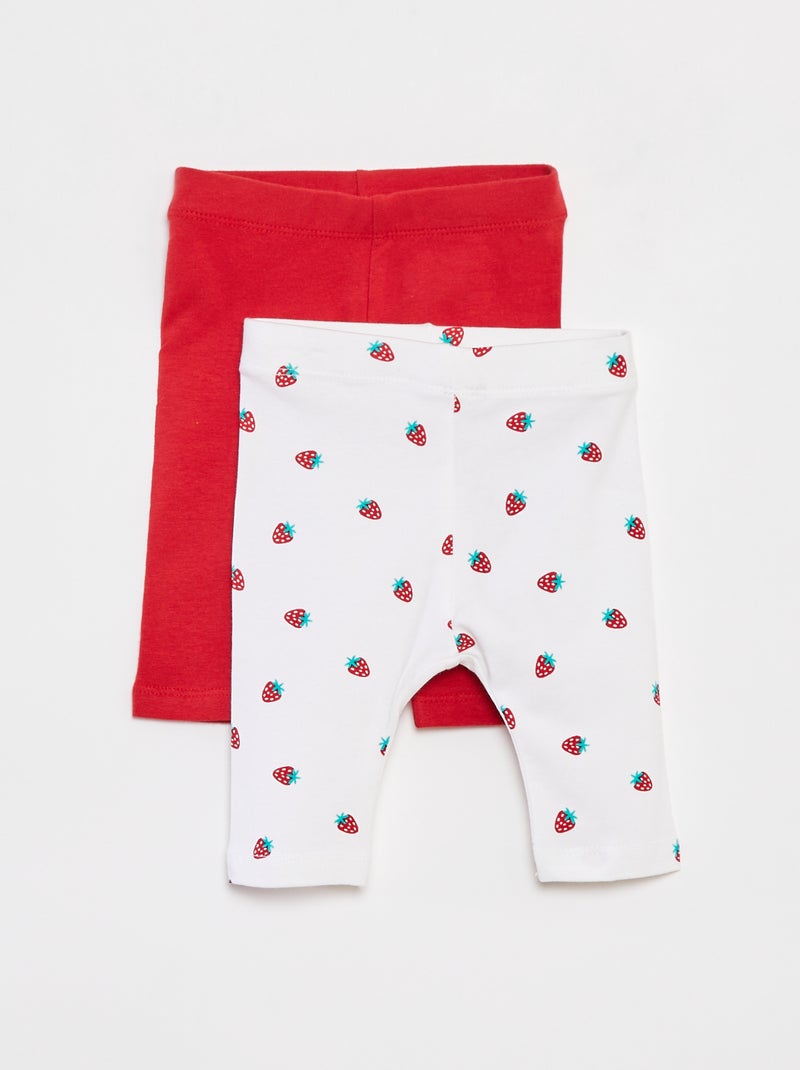 Set di 2 leggings corti ROSSO - Kiabi