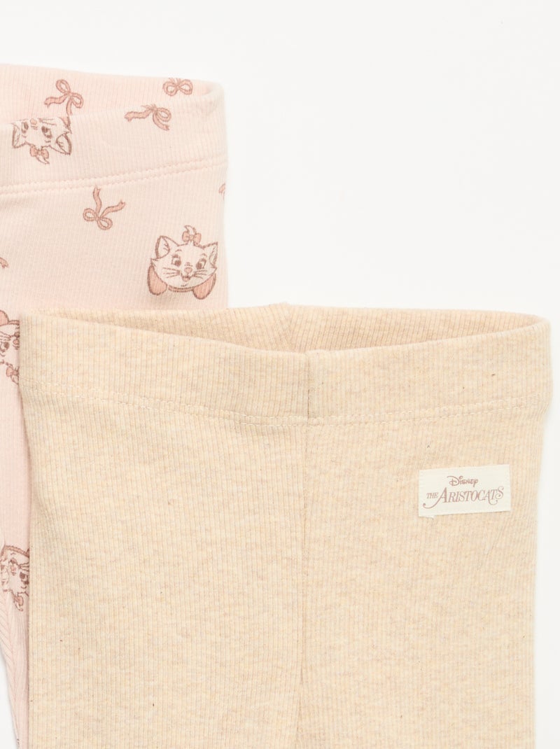 Set di 2 leggings 'Disney' in maglia a costine Rosa - Kiabi