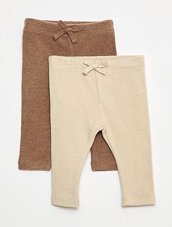 Set di 2 leggings in ciniglia
