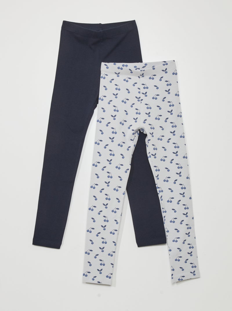 Set di 2 leggings in jersey 2 pezzi BLU - Kiabi