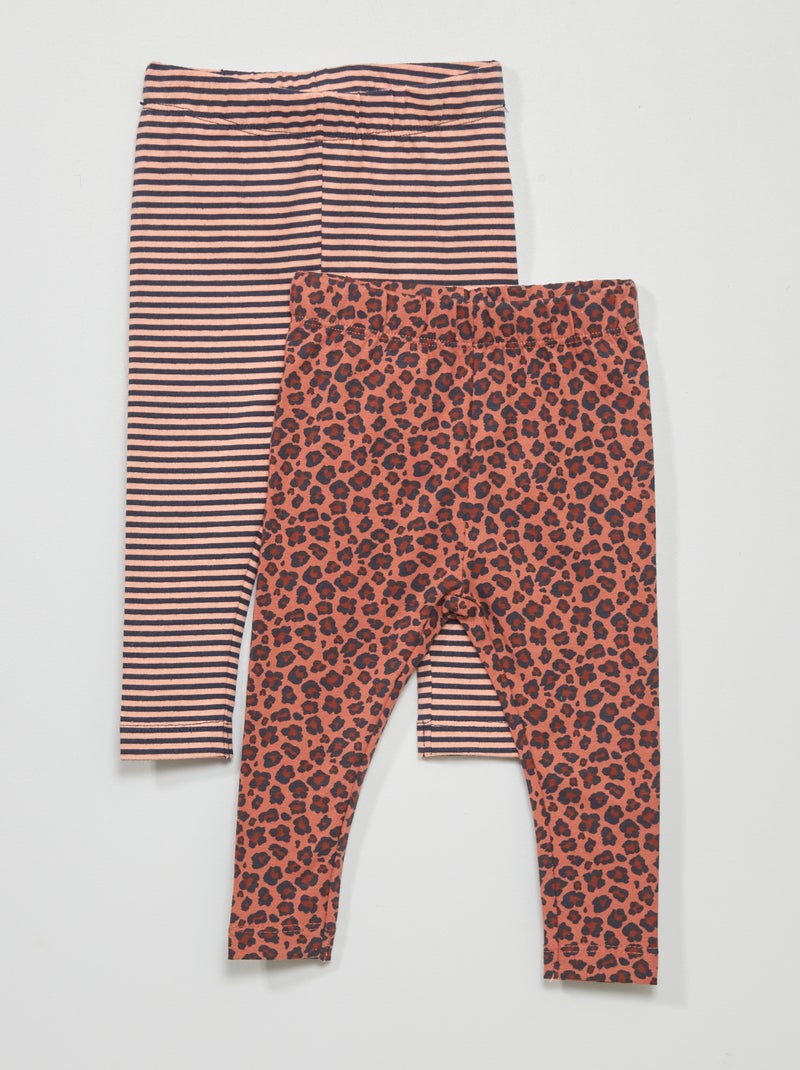 Set di 2 leggings in jersey ROSA - Kiabi