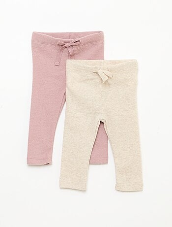 Set di 2 leggings in maglia peluche