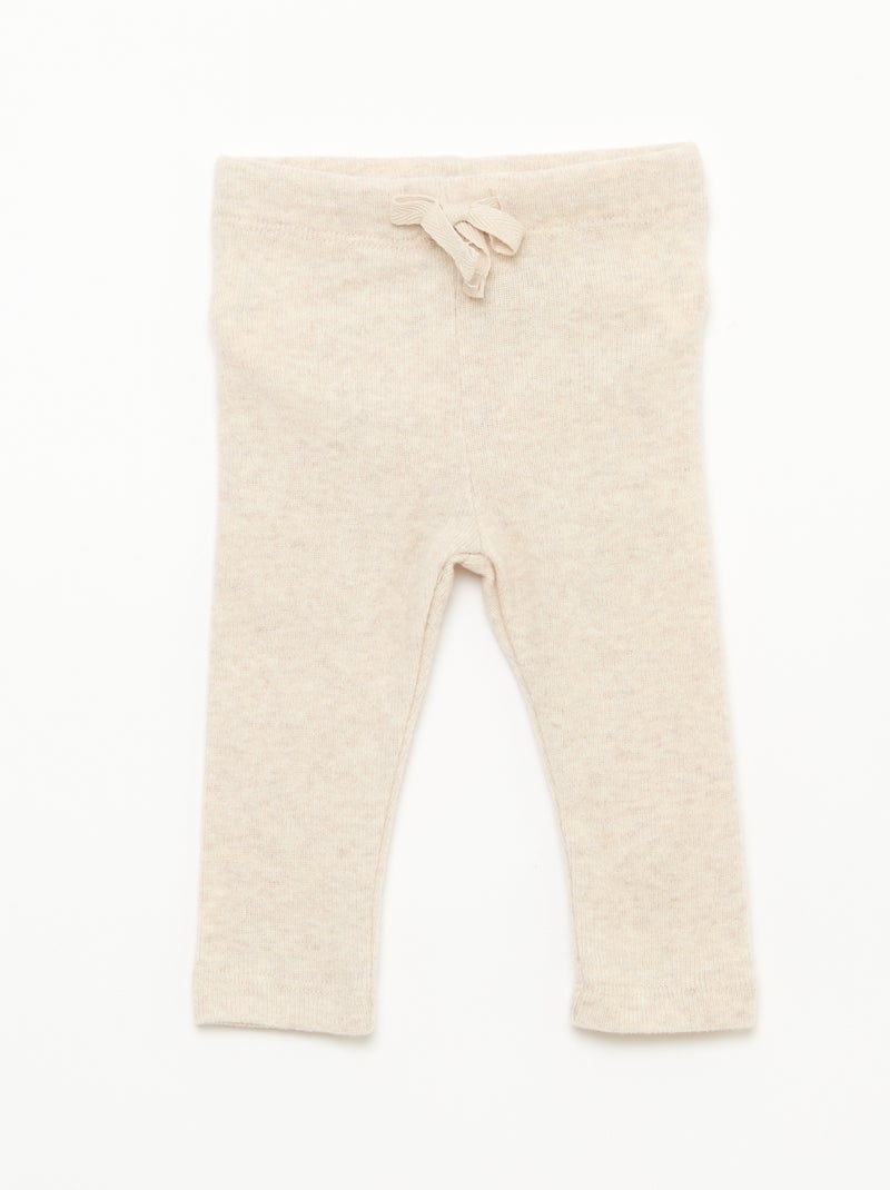 Set di 2 leggings in maglia effetto peluche Beige - Kiabi