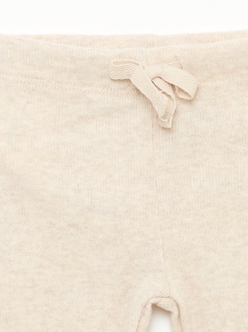 Set di 2 leggings in maglia effetto peluche Beige - Kiabi