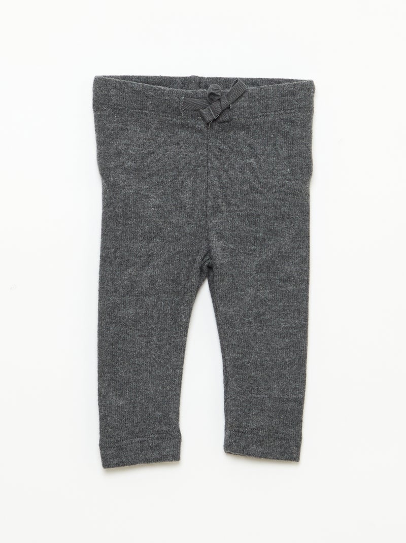 Set di 2 leggings in maglia peluche Grigio - Kiabi