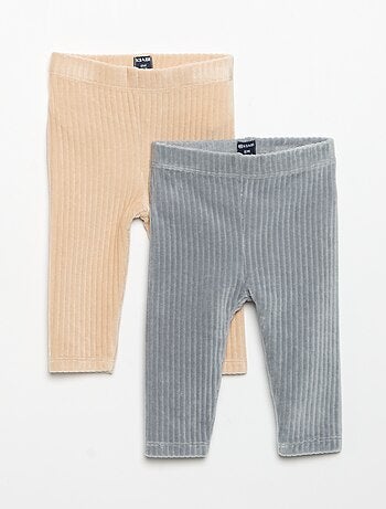 Set di 2 leggings in velluto a costine