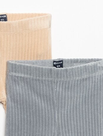 Set di 2 leggings in velluto a costine