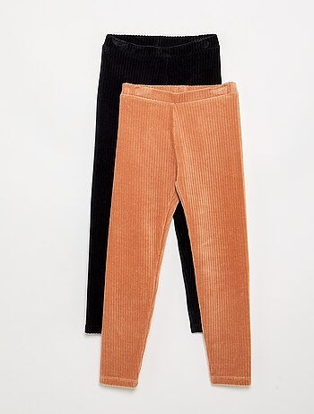Set di 2 leggings in velluto a costine