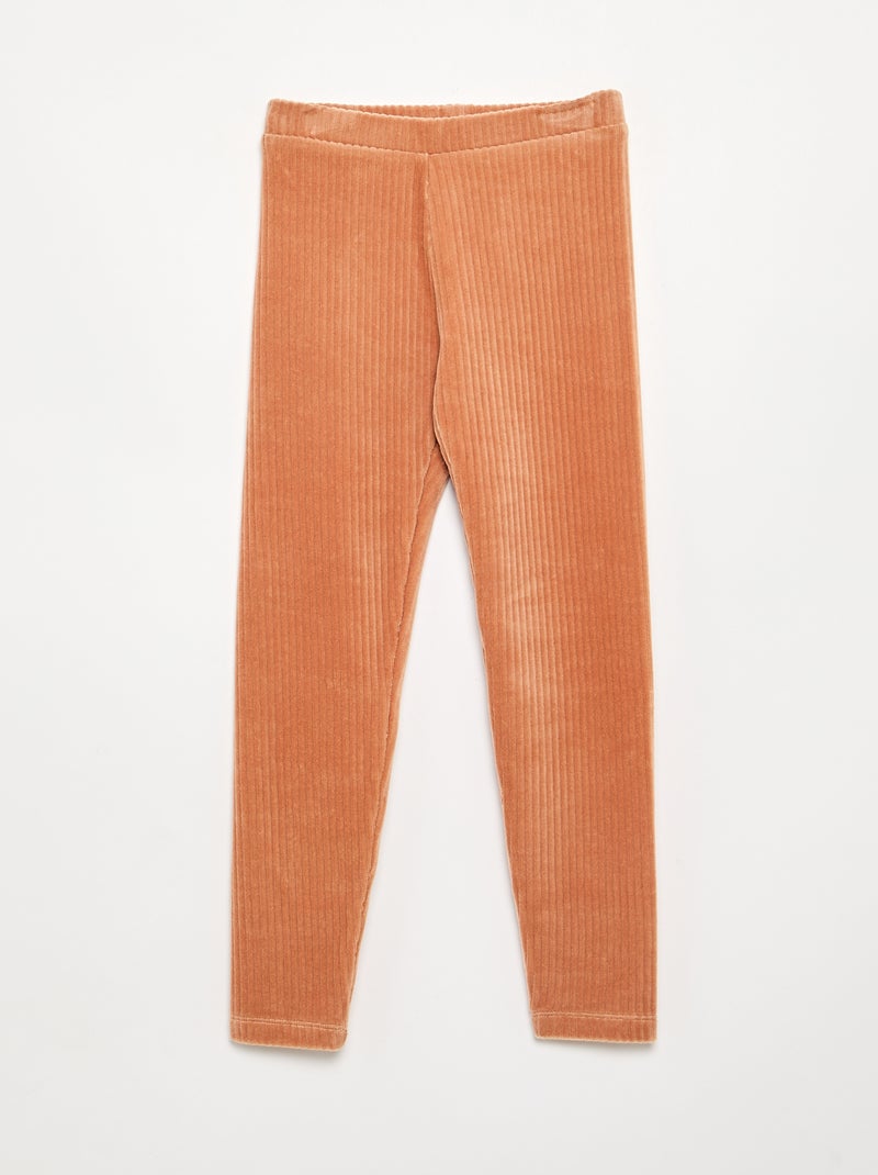 Set di 2 leggings in velluto a costine Marrone - Kiabi