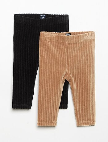 Set di 2 leggings in velluto a costine