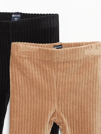 Set di 2 leggings in velluto a costine