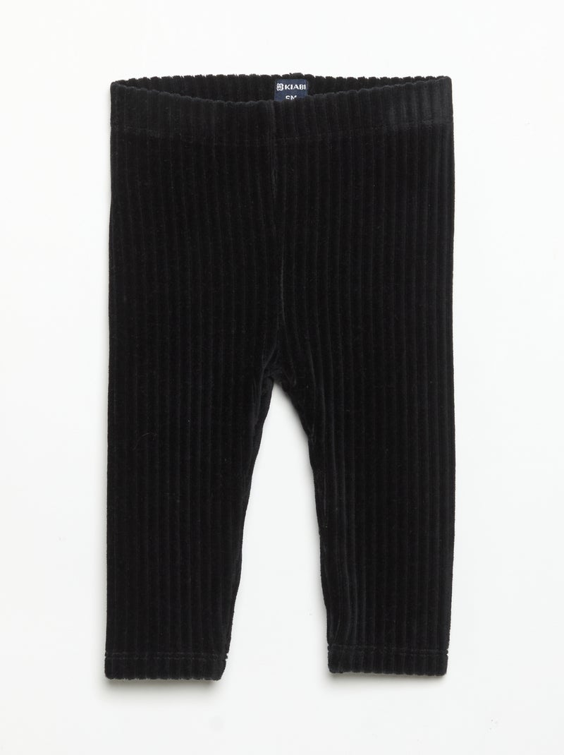 Set di 2 leggings in velluto a costine Nero - Kiabi