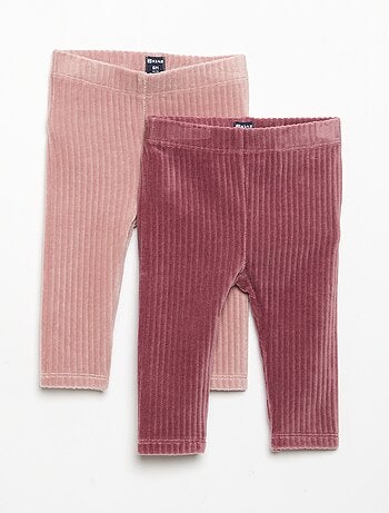 Set di 2 leggings in velluto a costine