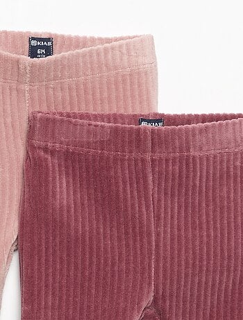 Set di 2 leggings in velluto a costine