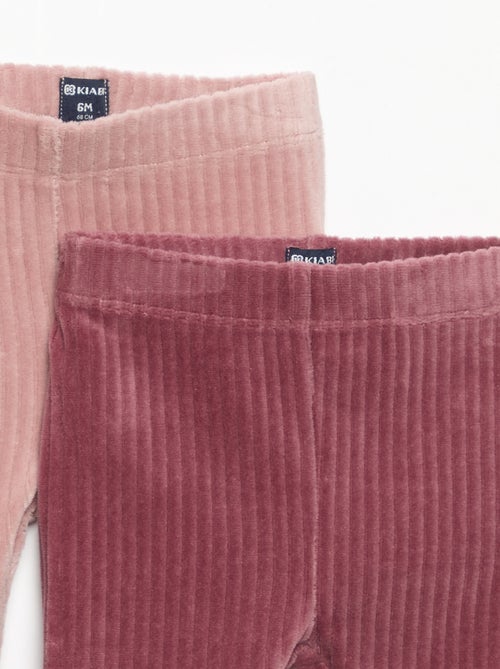 Set di 2 leggings in velluto a costine - Kiabi