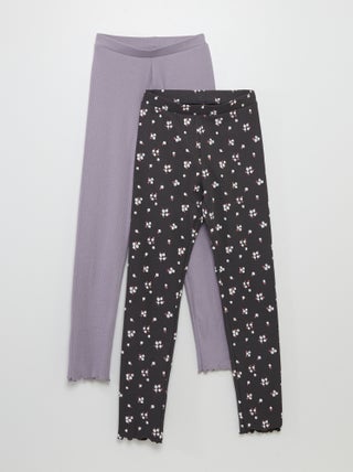 Set di 2 leggings lunghi a coste