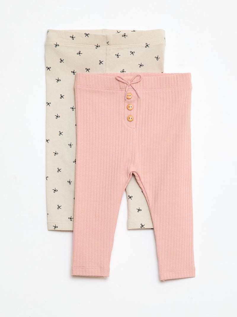 Set di 2 leggings lunghi Rosa - Kiabi