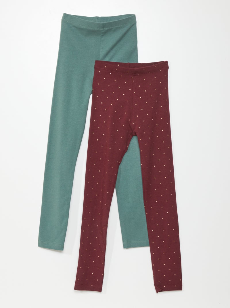 Set di 2 leggings lunghi ROSSO - Kiabi