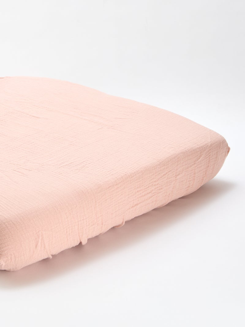 Set di 2 lenzuola con angoli in morbida garza Rosa - Kiabi