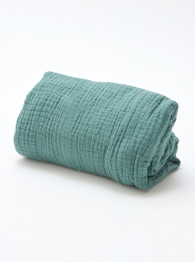 Set di 2 lenzuola con angoli in mussola soffice Verde - Kiabi