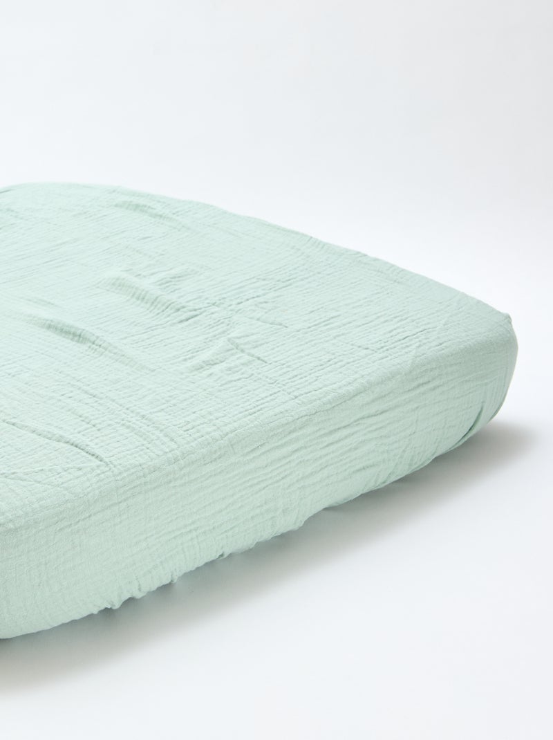 Set di 2 lenzuola con angoli in mussola soffice Verde - Kiabi