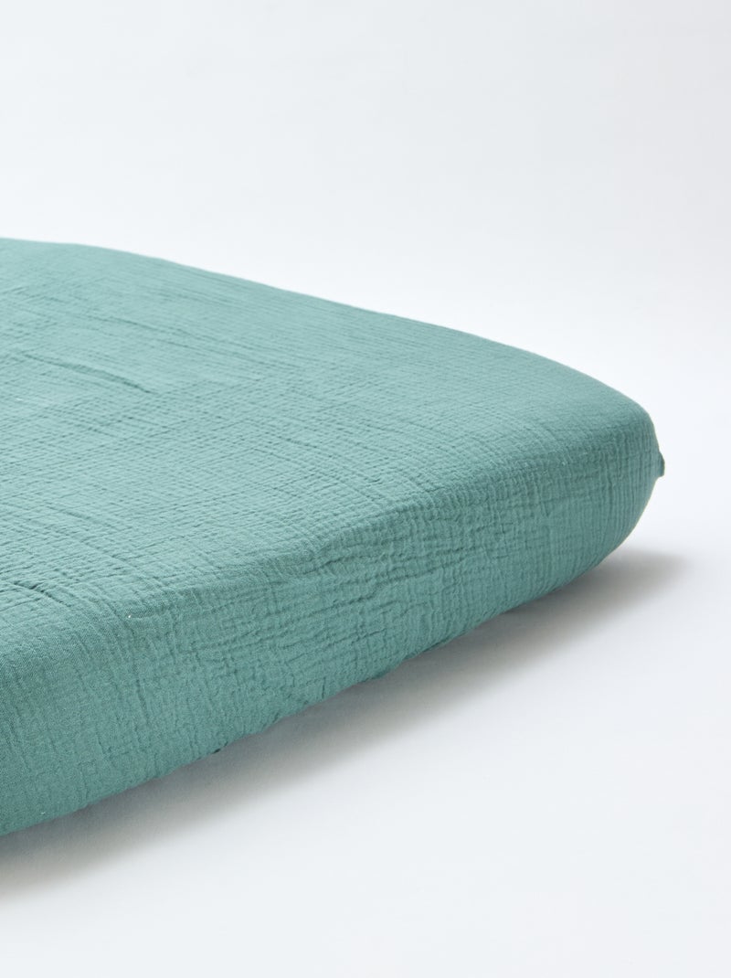 Set di 2 lenzuola con angoli in mussola soffice Verde - Kiabi