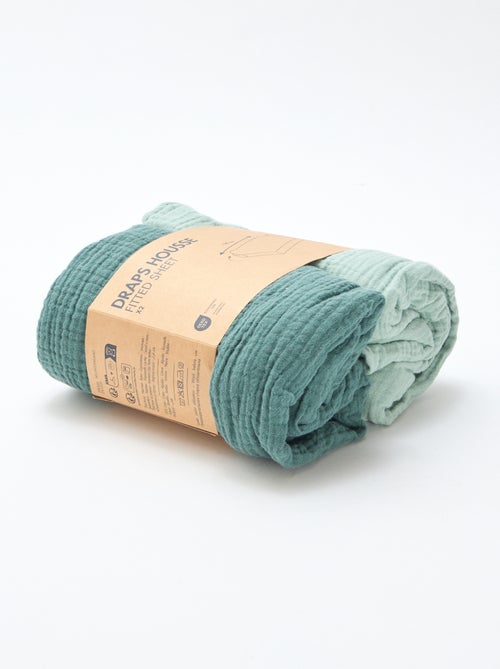 Set di 2 lenzuola con angoli in mussola soffice - Kiabi