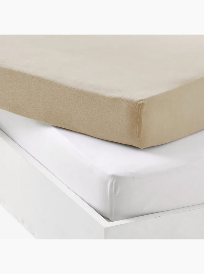 Set di 2 lenzuola per culla in cotone elasticizzato Beige - Kiabi