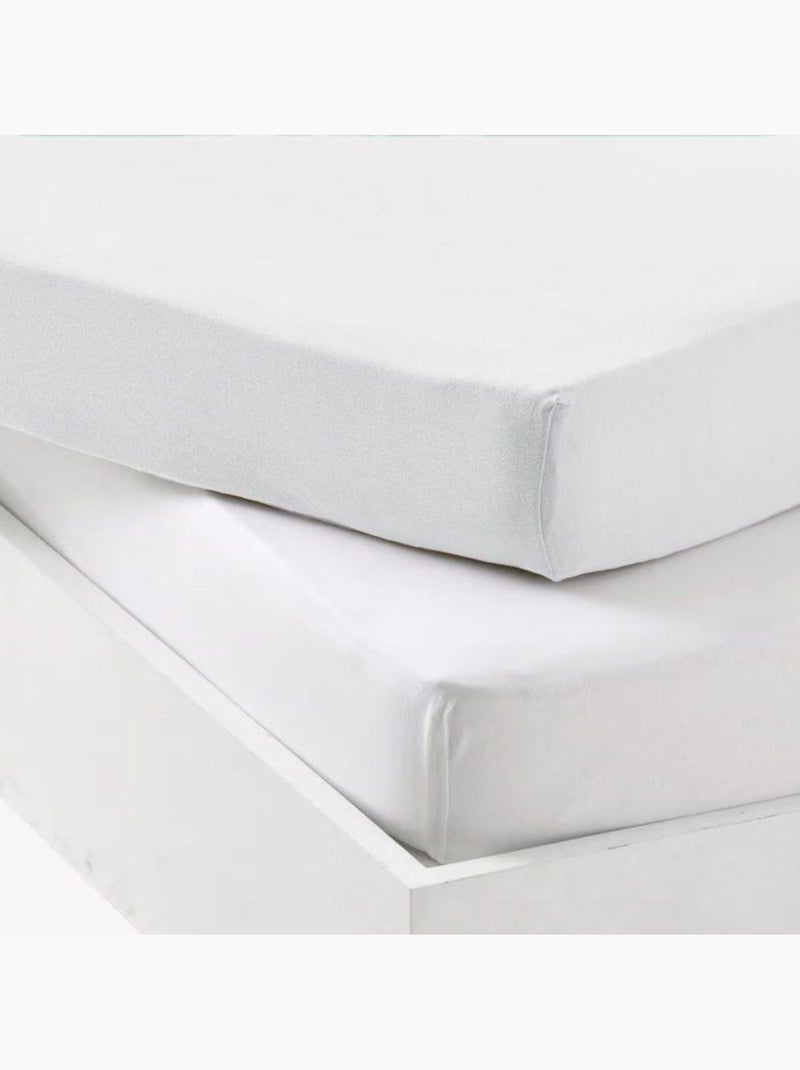 Set di 2 lenzuola per culla in cotone elasticizzato Bianco - Kiabi